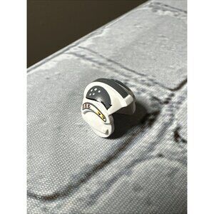 Lego Star Wars Minifig Helmet Rebel Pilot Dark Bluish Gray Curved Pattern